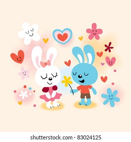 Conejitos enamorados