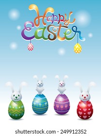 Bunnies Rocking Dolls on Easter Eggs