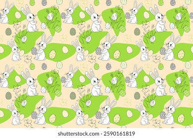 Bunnies Searching for Eggs Pattern