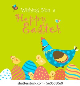 Bunnies,chicken and easter eggs