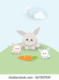 Bunnies-rabbits, can be use separately