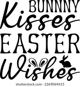 Bunnny kisses Easter wishes t-shirt