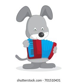 Bunny Accordion Character vector