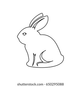 Single Continuous Line Drawing Funny Rabbit Stock Vector (Royalty Free ...