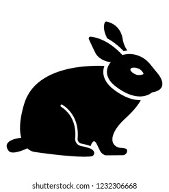 bunny animal, rabbit solid icon