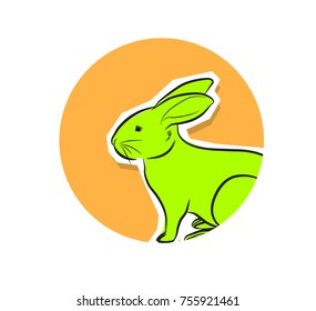 Bunny Animal Sticker Vector