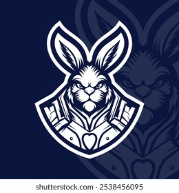 Bunny with armor mascot esport logo character