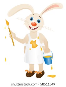 Bunny artist (vector)