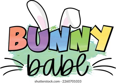 Bunny Babe Easter Sublimation T-shirt Design