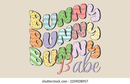 Bunny Babe Easter Bunny Vector File. Happy Easter