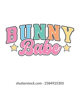 Bunny Babe  T-Shirt Design, Posters, Greeting Cards, Textiles, and Sticker Vector Illustration