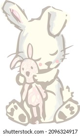 Bunny baby t-shirt print can be used for fashion print design, kids wear, baby shower, celebration, greeting and invitation.