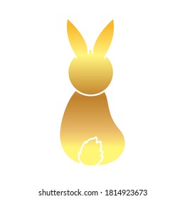 bunny back icon, gradient style, vector illustration