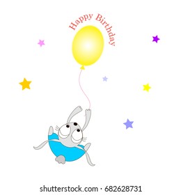 
Bunny with balloon vector