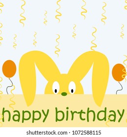 Bunny with balloons for birthday