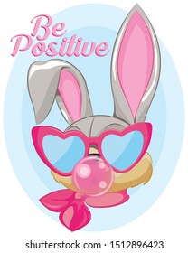 Bunny Be Positive Bubblegum Stock Vector (Royalty Free) 1512896423 ...