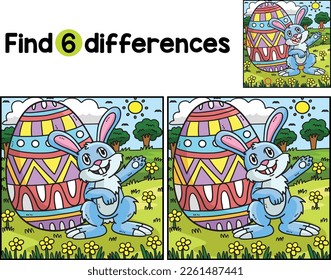 Bunny with Big Easter Egg Find The Differences