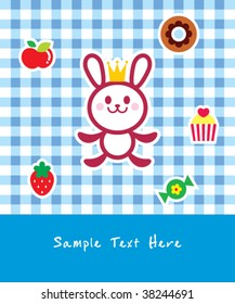 bunny birthday greeting in blue