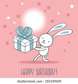 Bunny with birthday present