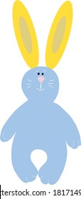 bunny Blue soft toy with yellow ears