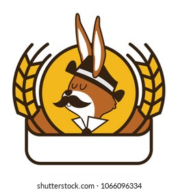 Bunny Brew Beer Vintage mascot logo illustrations