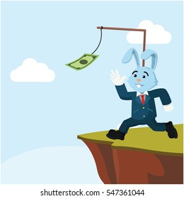 bunny business running on cliff