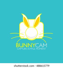 Bunny Camera Logo Template Design. Vector Illustration