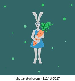 Bunny with carrot.