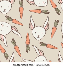 Dibujo de Bunny and Carroon Patrón de Semana Santa sin soldadura