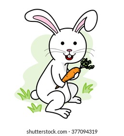 Bunny Carrot Hand Drawn Vector Illustration Stock Vector (Royalty Free ...