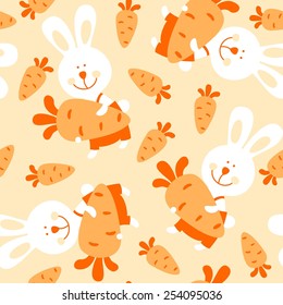 bunny and carrot, seamless pattern