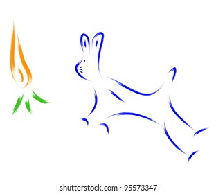 bunny and carrot sketch