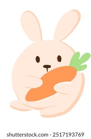 bunny with carrots. color illustration