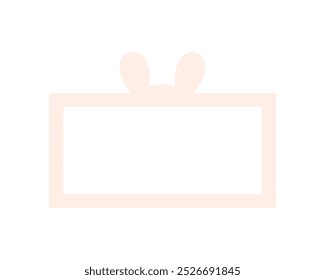 Bunny cartoon character blank banner empty space for text, information, message. Flat decorative vector design isolated illustration.