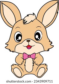 Bunny cartoon character vector illustration