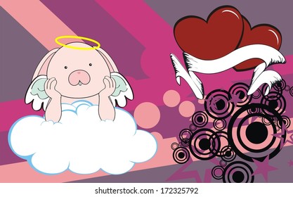 bunny cartoon cherub wallpaper in vector format very easy to edit
