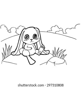 bunny cartoon coloring pages vector
