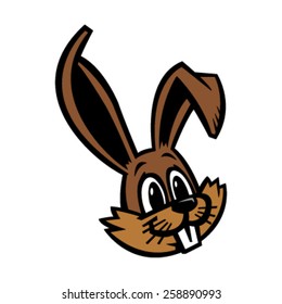 Bunny Cartoon Face Vector Icon
