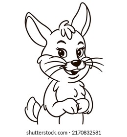 Bunny cartoon illustration. Cute baby animal print for t-shirts, mugs, totes, stickers, nursery wall arts, greeting cards, etc. 