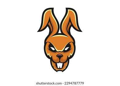 Bunny cartoon mascot logo illustration vector