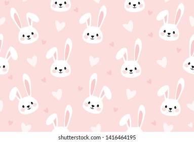 Bunny cartoon print for kids seamless texture