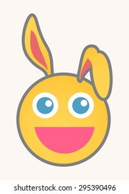 Bunny - Cartoon Smiley Vector Face