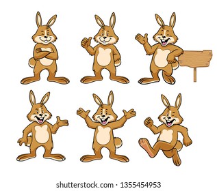 bunny with cartoon style set