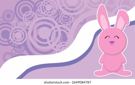 bunny chibi character cartoon background in vector art