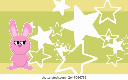 bunny chibi character cartoon background in vector art