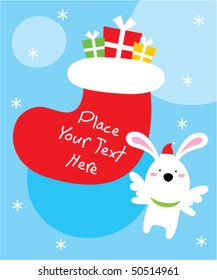 bunny christmas greeting card