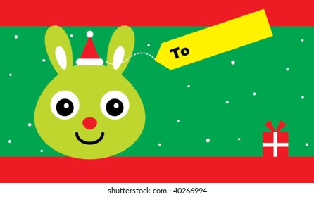 bunny christmas tag