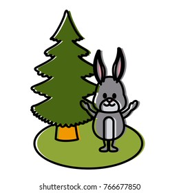 Bunny with christmas tree