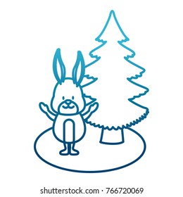 Bunny with christmas tree