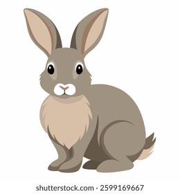  Сute bunny .Colorful illustration rabbit.Greeting card Happy Easter for decorative, banner, poster, card. Vector illustration on white background